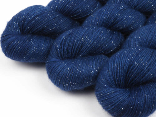 NachtHimmel handgefärbt Sockenwolle Silbereffekt handdyed sock yarn