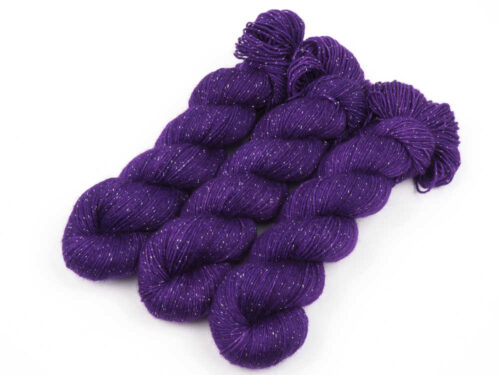 PopMusik handgefärbt Sockenwolle Silbereffekt handdyed sock yarn