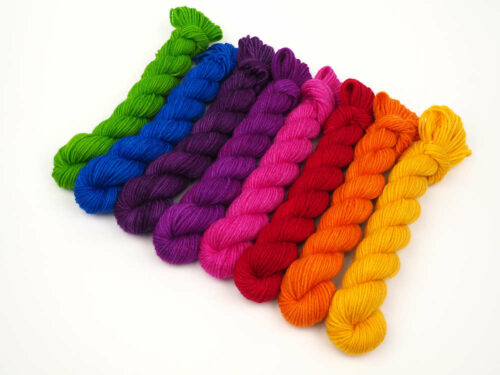 MiniSet Rainbow Luxus HighTwist handgefärbt handdyed sock yarn