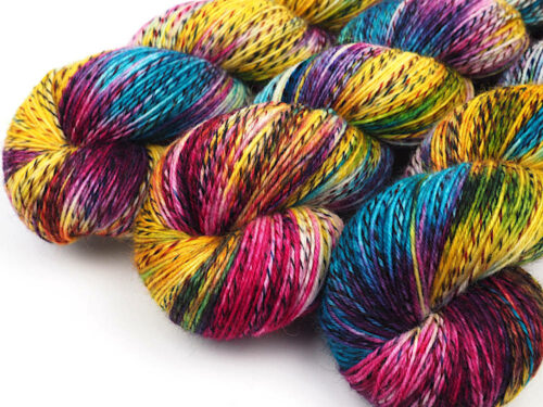 RambaZamba Spunart Sockenwolle handgefärbt hand dyed spun yarn
