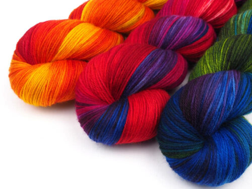 Rainbow set Luxus HighTwist handgefärbt handdyed sock yarn