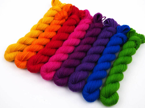 Rainbow mini set Luxus HighTwist handgefärbt handdyed sock yarn