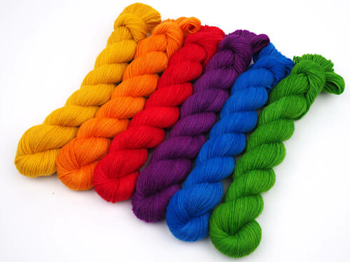 Midi Set Rainbow Pride handgefärbte Wolle Sockenwolle hand dyed yarn sock