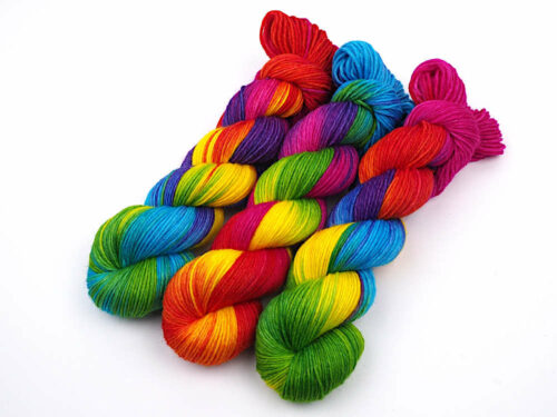 Rainbow handgefärbte Wolle DK Sport Sockenwolle hand dyed yarn sock