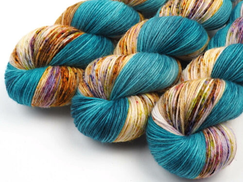 BlauBart handgefärbte Wolle Luxus HighTwist handdyed sock yarn